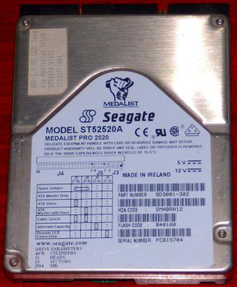 Seagate Medalist Pro 2520 - ST52520A IDE 2564MB HDD 1997